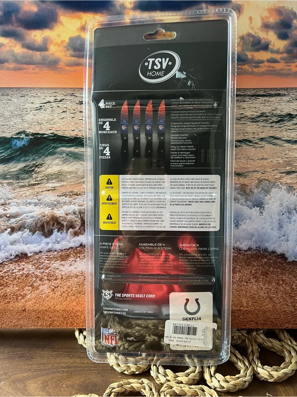 NFL Blue and Black 4-Piece Steak Knife Set